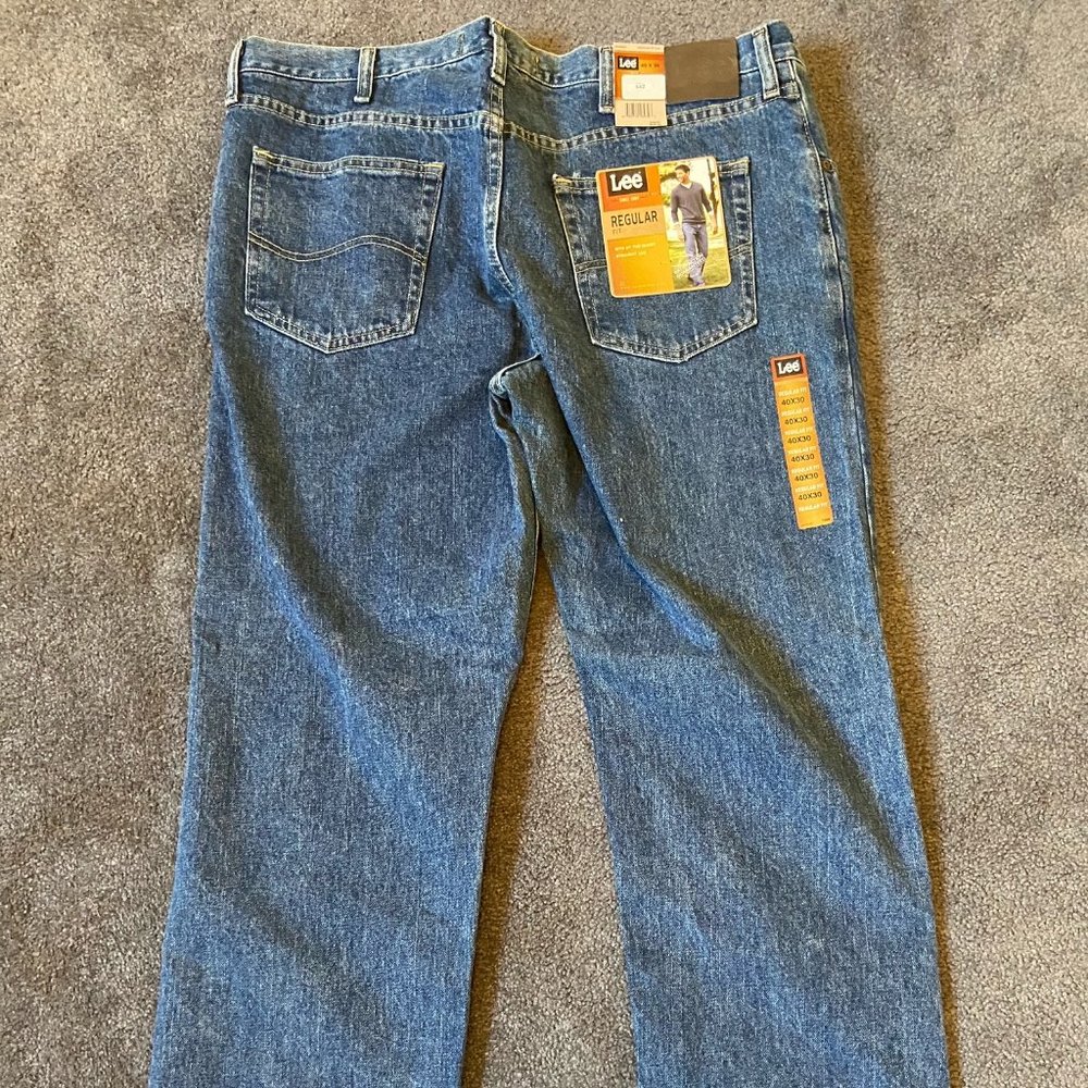 New With Tags Lee Jeans Blue Regular Fit 40 x 30